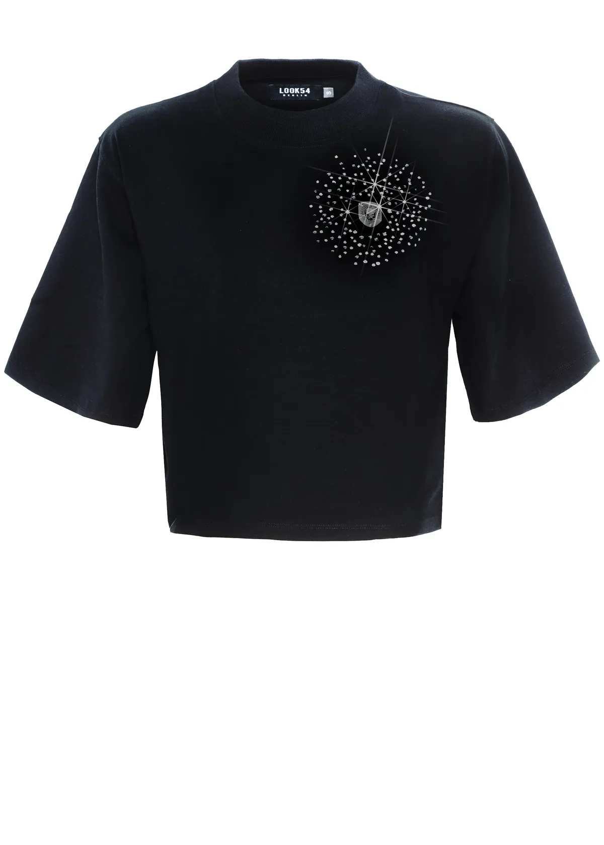 HAUPTSTADTROCKER Crystal Badge Oversized Crop-Shirt